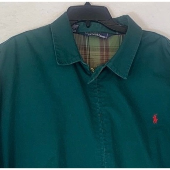 VTG Polo Ralph Lauren Harrington Jacket Mens XXL Green Plaid Lined Bi Swing Y2K - Picture 2 of 13